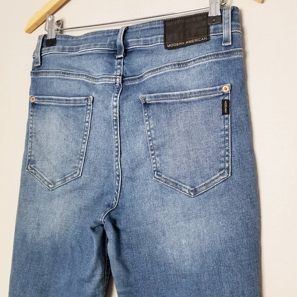 Modern American Soho Crop High Waist Denim Jeans Size 27 Diana Medium Wash $148 - Picture 8 of 16